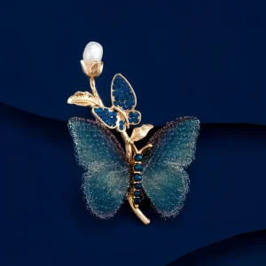 Luxury Alloy Plating Brooch Unisex Exquisite Embroidery Butterfly Corsage Fashion Personality Pin Elegant Temperament Suit