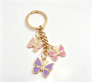 Luxury Bag Charms Butterfly Enamel Metal Keychain Factory Customize Bag Pendant Accessories