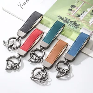Luxury Blanks Leather Keychain Carabiner Personalized Rings Custom Logo Color High Quality Letterpress Printing Advertising