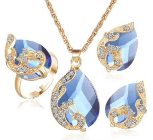 Luxury Brazilian Cubic Zirconia Set for Weddings Anniversaries Parties Gifts Featuring Alloy Elegant Alloy Brazilian Cubic