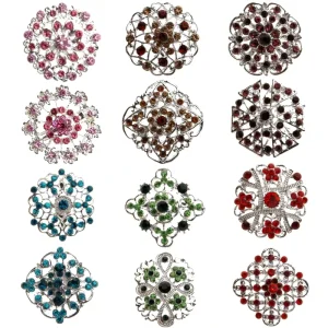 Luxury Brooches Women Crystal Flower Brooches Pins for DIY Wedding Bouquet