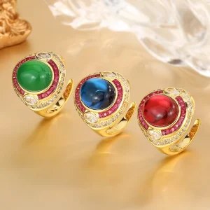 Luxury Classic Fashion Ring Jewelry Elegant Zircon Ring Europe Banquet Retro Popular Fashion Jewelry Ring