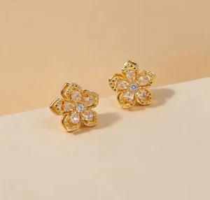 Luxury Classic New Fashion Artificial Costume Rose Gold Plated Brass Box Chain Women Snow Flower CZ Anniversary