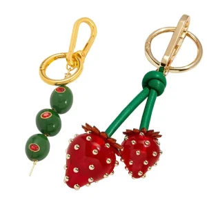 Luxury Creative Strawberry Avocado Purse Hanging Pendant Fruit Keyring Bag Keychain Charms for Jewelry Accessories DIY