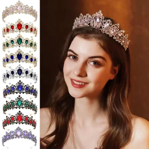 Luxury Crystal Bridal Tiara Crown Hair Accessories Multi Rhinestone Wedding Hairpiece Women Princess Party Pageant Headwear