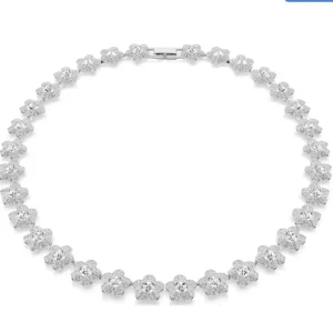 Luxury Crystal Pearl Jewelry Set for Women Angel X Flower Necklace Earrings Bracelet Fashion Wedding Party Gift Jewelry Set