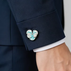 Luxury Custom 3D Flower Decorative Metal Enamel Button Cover Clips for Shirt Jacket Button Personalized Decoration Removable