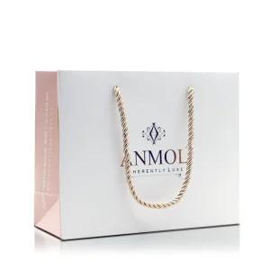 Luxury Custom Metal logo Gold Stamping Printed White Gift Paper Shopping Bags With Logos