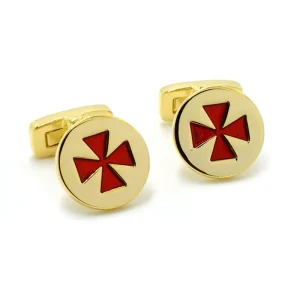 Luxury Custom Red Enamel Gold Classic Cufflinks Mens Suit Shirt Fashion Accessory Wedding Tuxedo Trendy Jewelry Tie