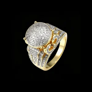 Luxury Design High Quality Wonderful CZ Stones Iced Out 925 Sterling Silver Hip Hop Men Rings for Costume Show