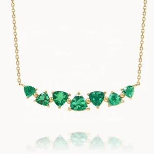 Luxury Elegant Fashion 925 Sterling Silver Fine Jewelry Custom Green Zircon Pendant Necklaces for Women