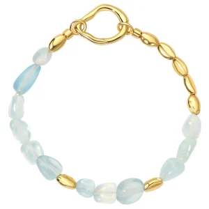 Luxury Fashion Brass Plated with 18K Gold Colorful Crystal & Obsidian Multi-Color Beaded Bracelet Women’s Jewelry