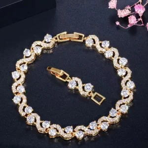 Luxury Fashion Chain Link Bracelets for Ladies Eco Friendly Material Colorful Zircon Bracelet