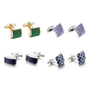 Luxury Fashion Cufflinks High Quality Brass Material Crystals Cufflinks for Men