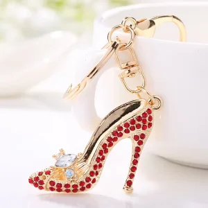 Luxury Fashion Keychain Alloy 3D Women’s High Heels Shaped Exquisite Craftsmanship Gift Keychain Handbag Pendant Jewelry