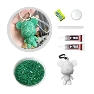 Luxury Fashion Keychains Bear Crystal Key Chain Accessories Diamond Painting Keychains Gift