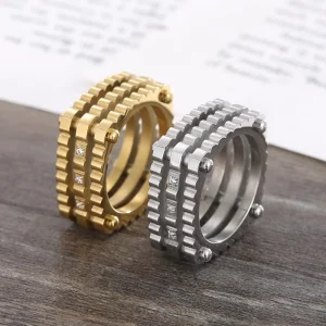 Luxury Fashion Women Vintage Zirconia Rings Jewelry Eternity Promise Design Dainty Ring Gothic Stainless Steel Fingers Nail Ring