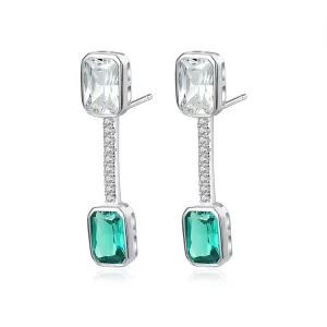 Luxury Fine Jewelry 925 Sterling Silver Rhinestone Diamond Women Fashion Gemstone Stud Earrings