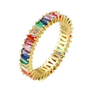 Luxury Fine Jewelry Fashion Rings for Women 18k Gold Plated Brass Colorful Zircon Vintage Elegant Chic Stackable Party Gift