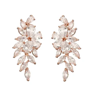 Luxury Full Diamond Women’s Cushion Cut Drop Earrings Cubic Zirconia Gold Plated Certified