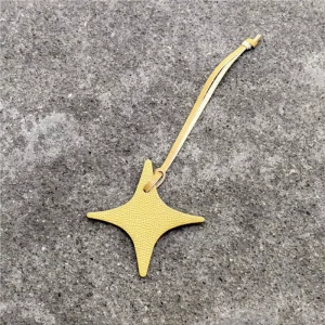 Luxury Genuine Leather Four-pointed Star Women Bag Charm Handbag Charm Key Chain Diy Bag Accessories Custom
