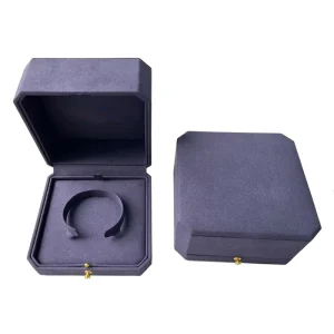 Luxury Handmade Octagonal Flannelette Jewellery Box Button Closure Custom Logo Modern Design 100% QC Inspection Bracelets Rings