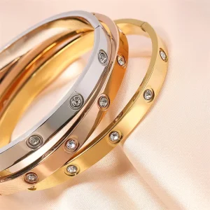 Luxury Jewelry Zircon Stainless Steel Bracelet Bangles Women Fashion Jewelry Bracelets Gift Jewelry