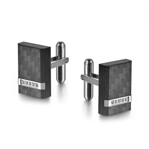Luxury Men Suit Shirt Cufflinks Fashion Fine Stainless Steel Zircon Charm Black Cuff Links Jewelry