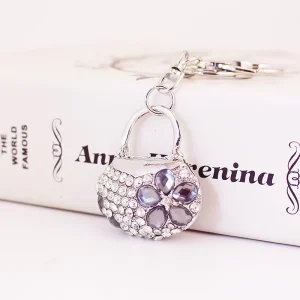Luxury Metal Accessories Keyring Cartoon Cute Handbag Models Crystal Rhinestone Keychain for Women