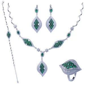 Luxury Multi Colored Glass Stone Necklace Earring Set