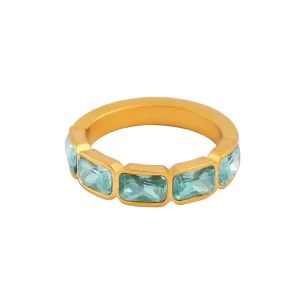 Luxury New Breed Color Treasure Rings Female Niche Design Adjustable Fine Fashion 18 k Gold Plated Stainless Steel Rings