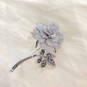 Luxury Rose Brooch High end Woman Suit Decorative Pin Brooch