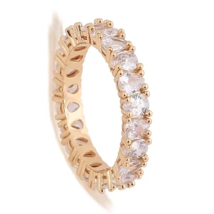 Luxury Shiny 18K Gold Big Zircon Bling Rings Women Men Rings Trendy Crystal Engagement Finger Rings