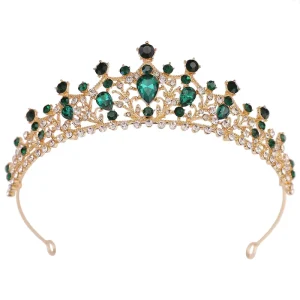 Luxury Simple Princess Crown Hair Accessory Elegant Vintage Fashion Metal Wedding Prom Dress Headdress Alloy Rhinestone Crystal