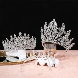 Luxury Sparkly Coronas De Reina Alloy Rhinestone Birthday Party Bridal Wedding Pageant Crown Hair Accessories Tiara for Bride