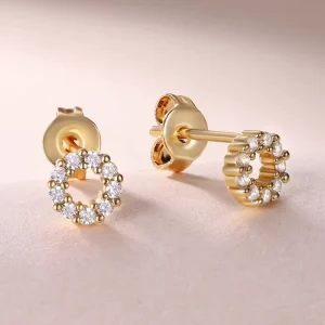 Luxury Stud Earrings Set Hypoallergenic 18k Gold Plated Cubic Zirconia Waterproof Fashion Stud Earrings Jewelry for Women