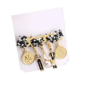 Luxury Vintage Pearl Crystal Brooches for Women and Girls Fashion Designer Jewelry with CC Chain for Weddings