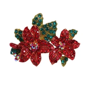 Luxury Wedding Alloy Flower Brooch Fashion Rhinestone Corsage Personalized Clothing Accessories Collar Buckle Pin Stock