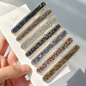 Luxury Women Girls Full Rhinestone Hair Fashion Glitter Crystal Duckbill Hairpin Diamond Hair Clip Hair Accessories