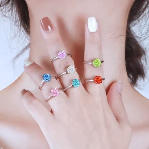 Luxury Women Wedding 18K Gold Plated Iced Out Custom Zirconia Ring