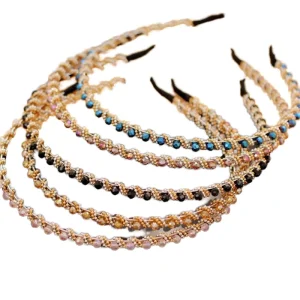 Luxury Women’s Fashion Metal Hairband with Shiny Rhinestone Headband for Beauty Party Girls Hair Accessories