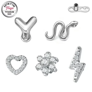 M1.2 ASTM F136 Custom Titanium Zircon Micro Dermal Anchor Classic Body Skin Clavicle Dermal Anchor Piercing Jewelry