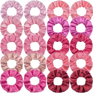 MIO 10 20pcs Per Set Spring New Arrival Solid Color Pink Red Hair Scrunchies Sweet Elastic Hair Band for Women Girls