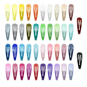 MIO 5cm Assorted Girls Fashion Snap Hair Clip Mini Iron Hair Barrette Accessories for Kids Party Occasion BB Hair Clip