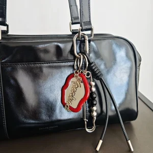 MIU style Bag Charm Cross Crown Roman Numerals Irregular Shaped Metallic Accessory Premium Feel Cosmetic Mirror Alloy Cord
