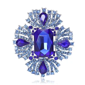 MM3310 Women Fashion Cross Brooches Luxury Crystal Rhinestone Alloy Brooches