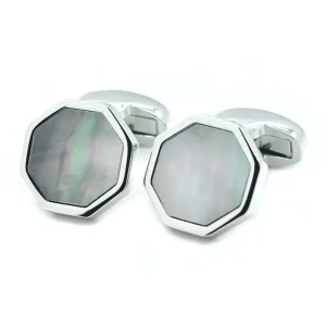 MOP Mother Pearl Shell Octagon Premium Cufflink Custom Men Suit Shirt Wedding Tuxedo Trendy Accessory Jewelry Cufflink