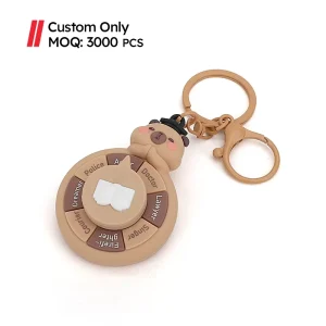 MOQ 3000 Pcs Business Corporate Gift Custom 3D Silicone Keychain Personalized PVC Rubber Key Ring Bag Pendant