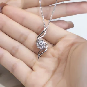 MSN 721 Women’s Fashion Custom Jewelry Lab diamond Pendant Necklace Round Cut