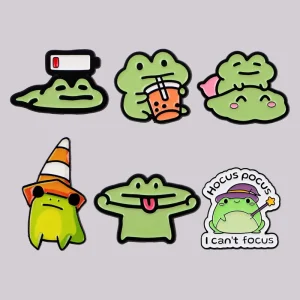 Magician Frog Enamel Pin Cute Animal Brooch Pines Lapel Pins Badge on Backpack Clothing Accessories Witch Jewelry Friends Gifts
